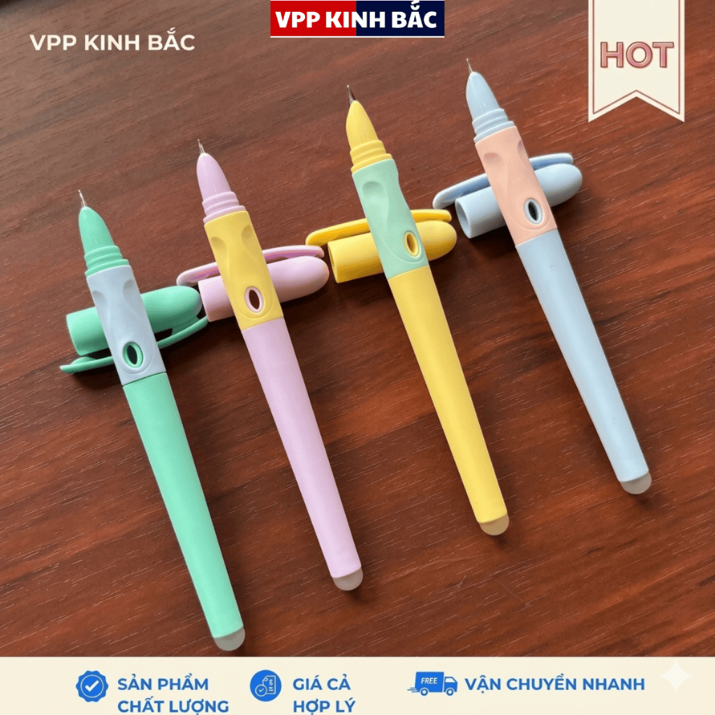 (Mẫu mới) Bút Máy Xóa S-01, Ngòi KimTinh 0.38 mm, Dễ Tẩy Xóa, Êm Trơn, Kèm Pitong Bơm Mực Lọ.