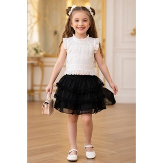 🔥 Áo Ren Trắng Bé Gái Cao Cấp Crop Top Layered Hàn Quốc | Blouse Ren Thật Thoáng Mát Mùa Hè - Chỉ 199k (Giá sốc 7 ngày)