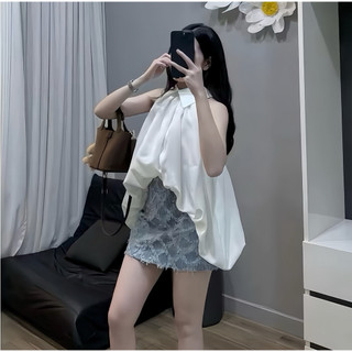 (S - 87) Set đồ đôi nam nữ couple áo nữ cổ yếm 2 lớp và sơmi nam tay dài , đồ đôi mặc đi chơi cùng người yêu
