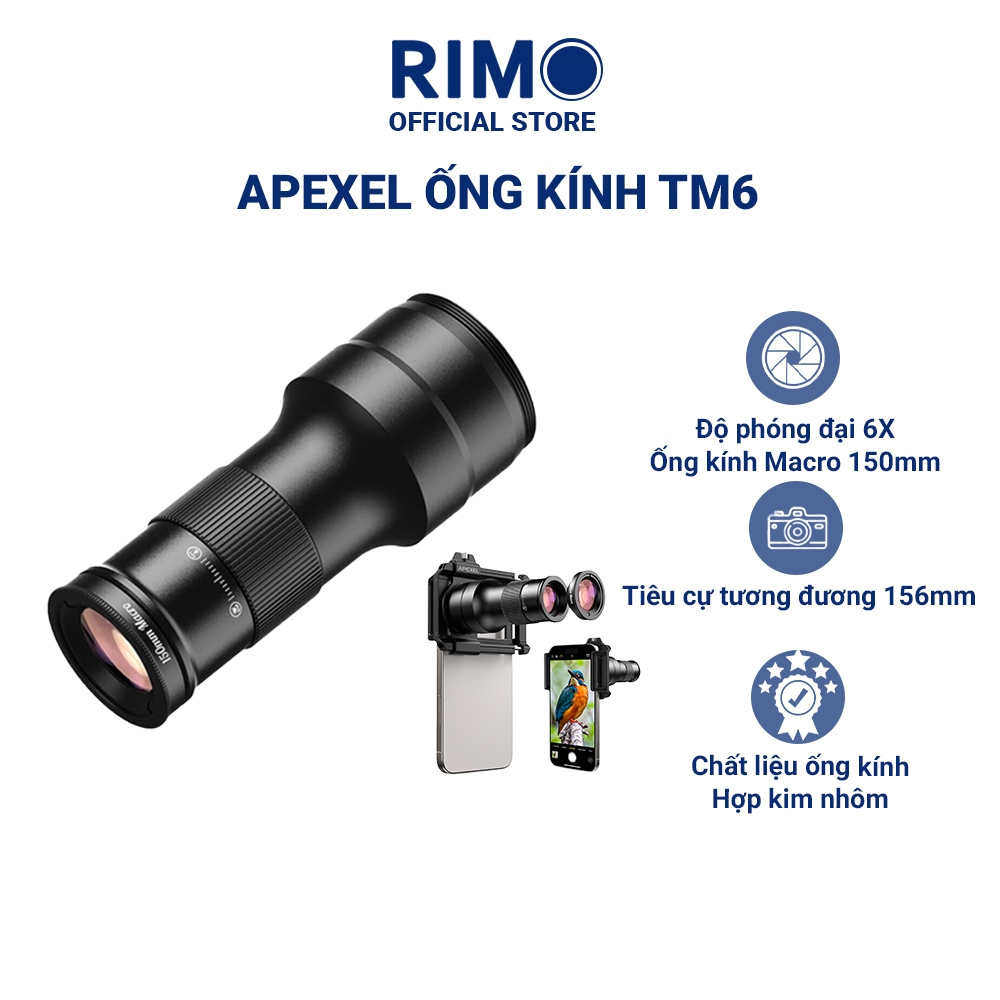 Ống kính camera điện thoại di động Apexel TM6 Telephoto Macro hoàn hảo đang di chuyển và tĩnh