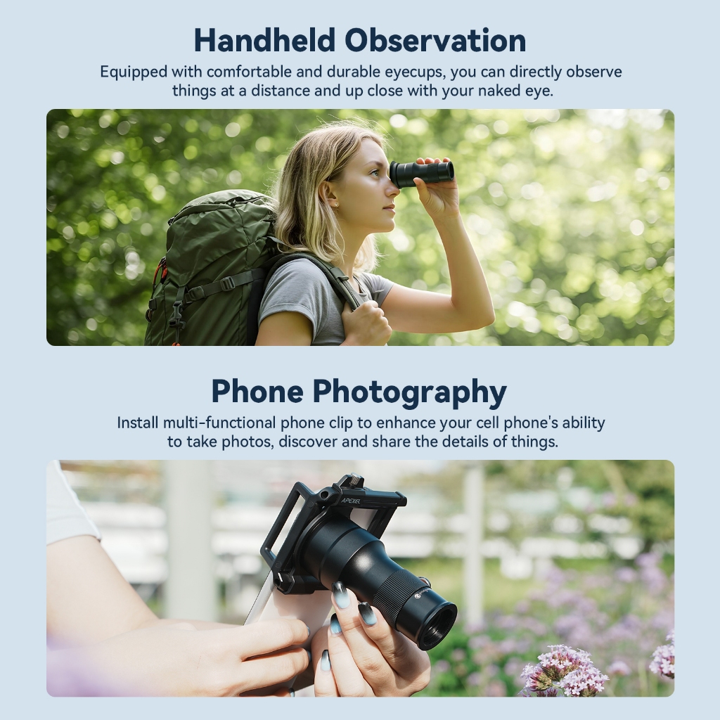 Ống kính camera điện thoại di động Apexel TM6 Telephoto Macro hoàn hảo đang di chuyển và tĩnh