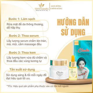 Combo dưỡng trắng da, ngừa mụn Claudia