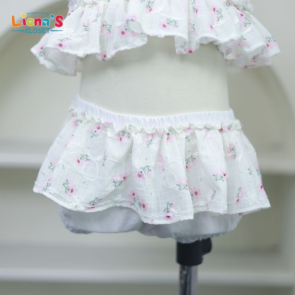 Đồ Bơi Bé Gái 2 Mảnh Bikini Hoa Nhí Bèo Nhún Dễ Thương Cho Bé Đi Biển Liena's Closet