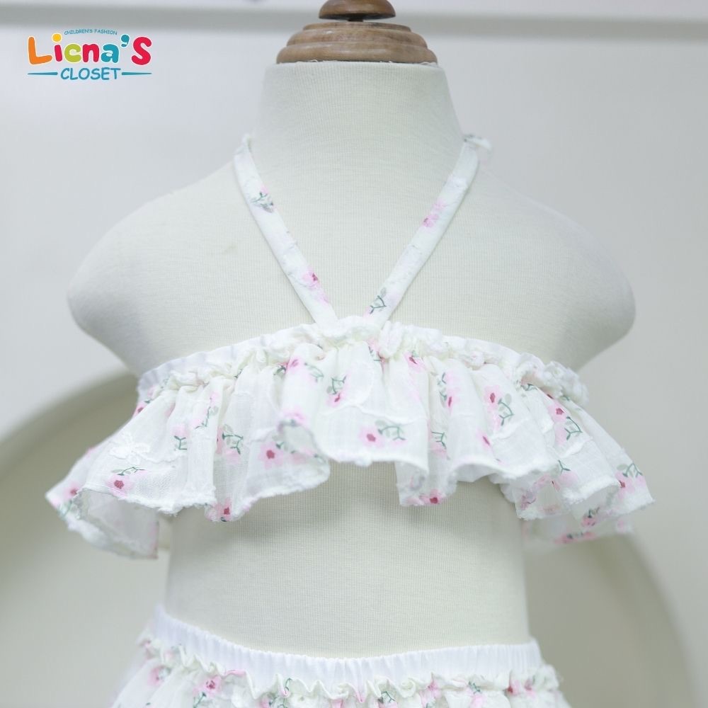 Đồ Bơi Bé Gái 2 Mảnh Bikini Hoa Nhí Bèo Nhún Dễ Thương Cho Bé Đi Biển Liena's Closet