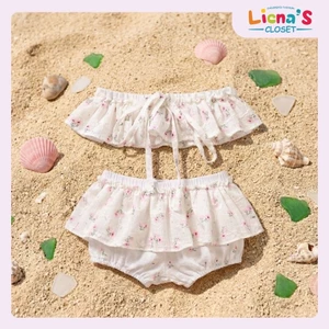 Đồ Bơi Bé Gái 2 Mảnh Bikini Hoa Nhí Bèo Nhún Dễ Thương Cho Bé Đi Biển Liena's Closet