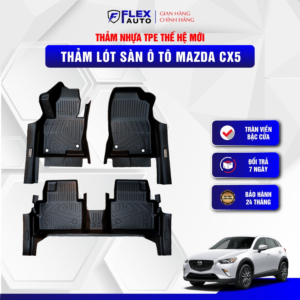 Thảm Lót Sàn Ô Tô TPE Cao Cấp FUMO Cho Mazda CX5 Đời 2018 – 2026 Nhựa Đúc Nguyên Khối, Không Mùi