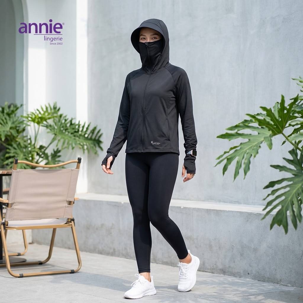 Áo Chống Nắng Nữ Annie 9004 UPF50+ Chống Tia UV, Mũ Vành Rộng Che Kín, Thoáng Mát Thấm Hút Mồ Hôi