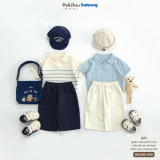 Quần kaki form rộng phối túi lạ mắt phong cách Hàn cho bé Hokiha vải kaki mềm mại, thoáng mát từ 8-16kg Q63