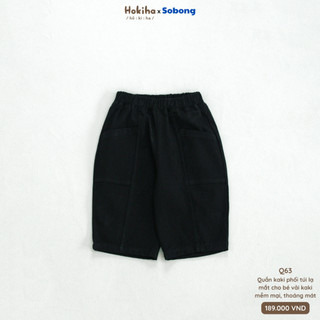 Quần kaki dài phối túi lạ mắt cho bé trai, bé gái Hokiha vải kaki mềm mại, thoáng mát size 8-17kg Q63