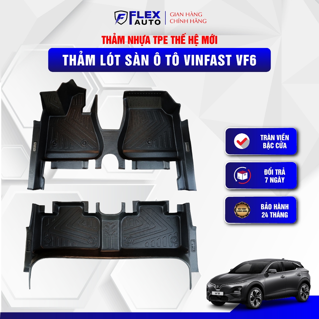 Thảm Lót Sàn Ô Tô TPE Cao Cấp FUMO Cho Vinfast VF6 2023 – 2026 Nhựa Đúc Nguyên Khối, Tràn Viền