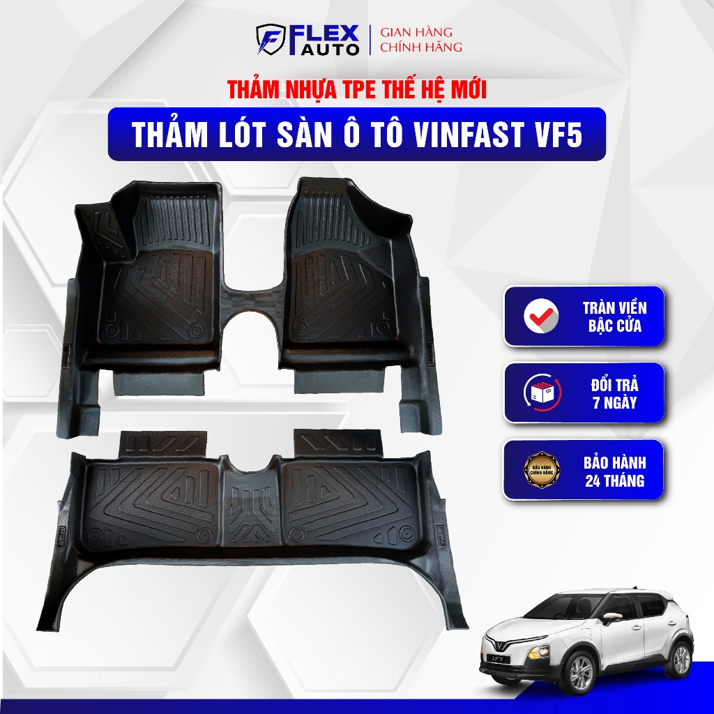 Thảm Lót Sàn Ô Tô TPE Cao Cấp FUMO Cho Vinfast VF5 Đời 2023 - 2026 Nhựa Đúc Nguyên Khối Không Mùi