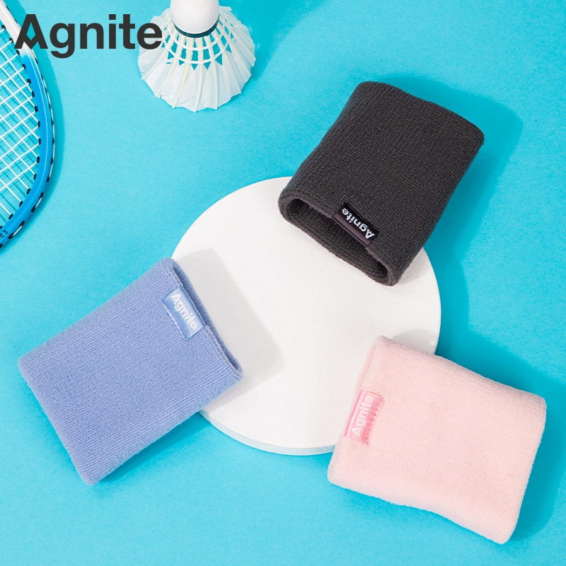 Cặp 2 băng đeo cổ tay thể thao AGNITE, chất liệu cotton thấm hút mồ hôi, phù hợp nhiều bộ môn thể thao - FL102