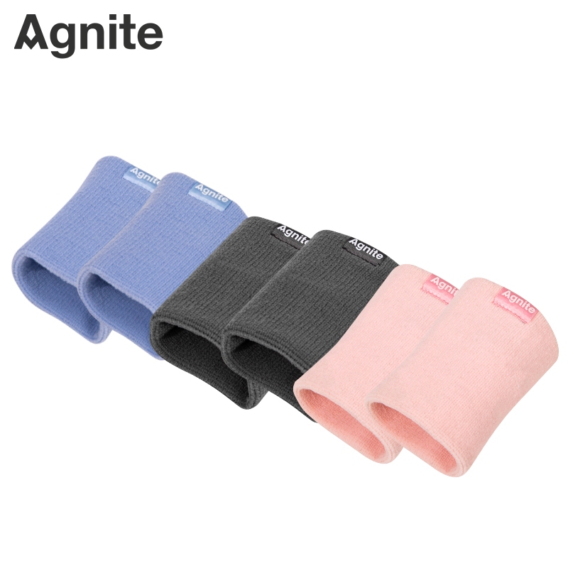 Cặp 2 băng đeo cổ tay thể thao AGNITE, chất liệu cotton thấm hút mồ hôi, phù hợp nhiều bộ môn thể thao - FL102