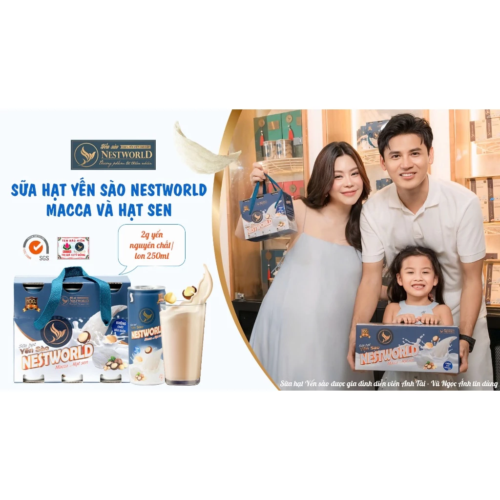 [1 LON] SỮA HẠT YẾN SÀO NESTWORLD MACCA VÀ HẠT SEN