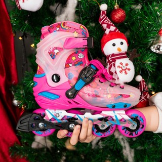 Giày patin trẻ em Centosy Kid Pro bánh cao su đặc, càng hợp kim nhôm chịu tải trọng dưới 60kg 2 màu xanh/hồng