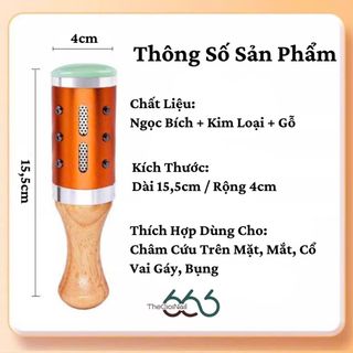 Thanh Lăn Ngải Cứu Ngọc Thạch Cầm Tay - Dụng Cụ Massage Mặt Cổ Vai Gáy Giữ Nhiệt An Toàn THEGIOINAIL666