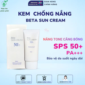 Kem Chống Nắng BETA SUN CREAM SPF 50/PA+++ tạo màng film bảo vệ lâu trôi, nâng tone tự nhiên, dành cho mọi loại da