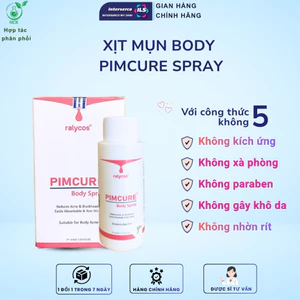 PIMCURE BODY SPRAY - Xịt toàn thân giảm mụn lưng, mụn ngực, viêm nang lông