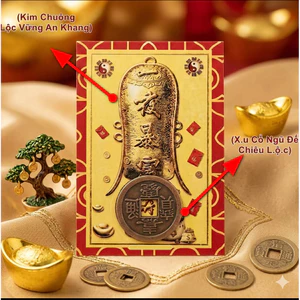 Thẻ Kim Quang Trợ Lộc,May Mắn Tài Lộc Bình An,Để Sau Ốp Điện Thoại Trang Trí Decor,Để Bóp Ví