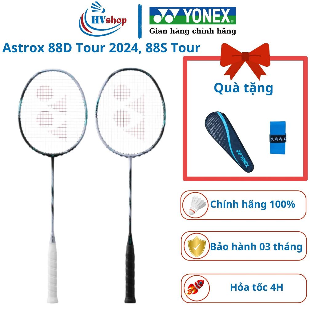 Vợt cầu lông Yonex Astrox 88D Tour 2024, 88S Tour 2024, KHUNG CHƯA CĂNG, tặng kèm quà - HVShop