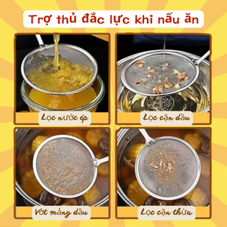 [Mua 1 tặng 1]Vợt Vớt Bọt Inox cao cấp, Vợt Hớt Bọt & Lọc Dầu, Vợt Vớt Cặn Bã, Rây Hớt Bọt