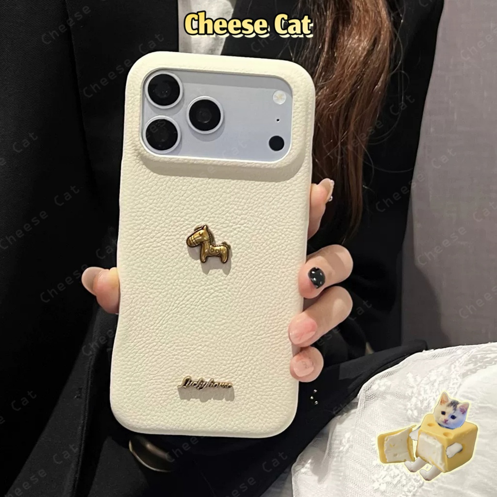 Ốp lưng iphone 3D ngựa vàng đơn giản và thời trang cho iPhone 17 16 11 12 13 14 15 Pro Max Plus 17 Air 7 8 Plus Xs Max
