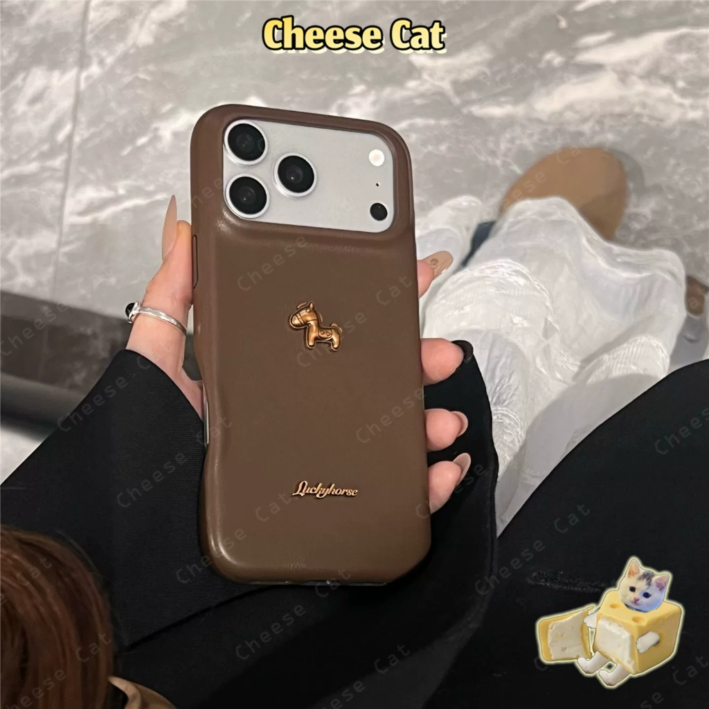 Ốp lưng iphone 3D ngựa vàng đơn giản và thời trang cho iPhone 17 16 11 12 13 14 15 Pro Max Plus 17 Air 7 8 Plus Xs Max