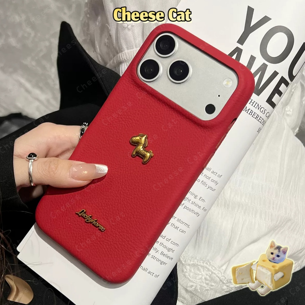 Ốp lưng iphone 3D ngựa vàng đơn giản và thời trang cho iPhone 17 16 11 12 13 14 15 Pro Max Plus 17 Air 7 8 Plus Xs Max