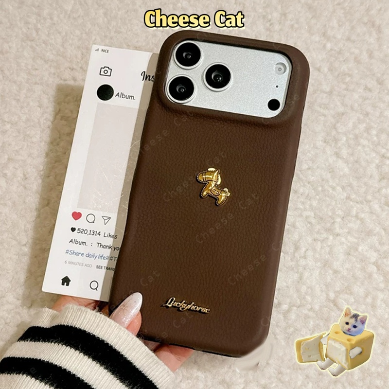 Ốp lưng iphone 3D ngựa vàng đơn giản và thời trang cho iPhone 17 16 11 12 13 14 15 Pro Max Plus 17 Air 7 8 Plus Xs Max