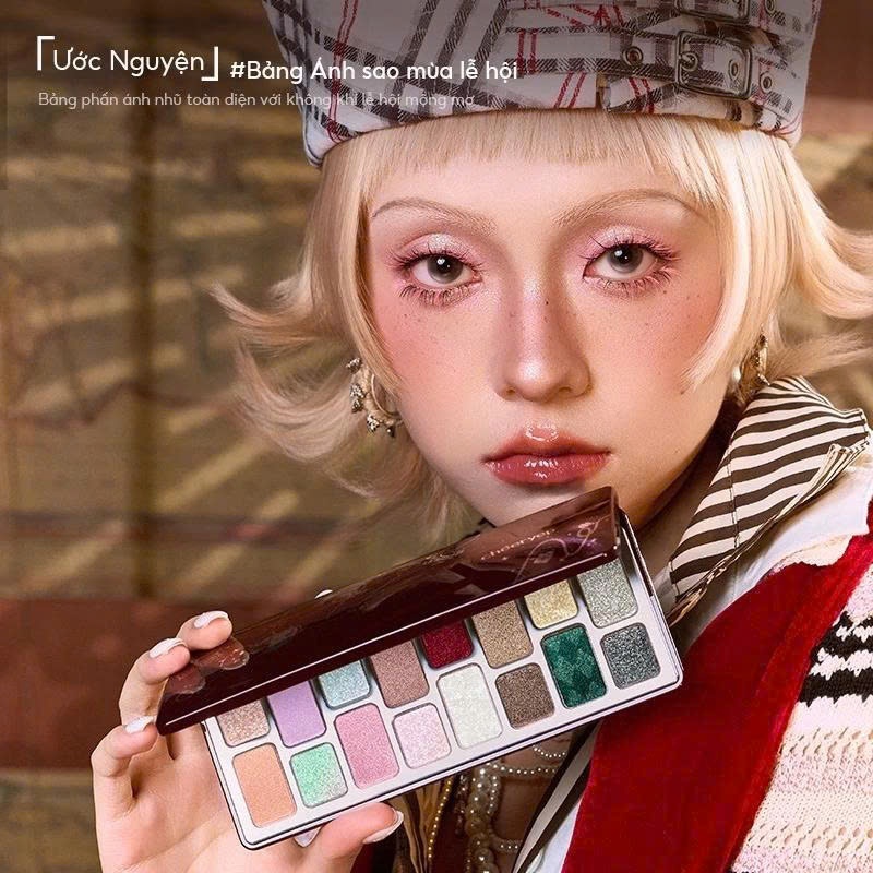 [TẶNG CỌ] QianYan Bảng Phấn Mắt Qianyan Cheeryep Natural Color Starring 16 Ô Màu Đa Dạng Có Nhũ Lì Lấp Lánh 16g