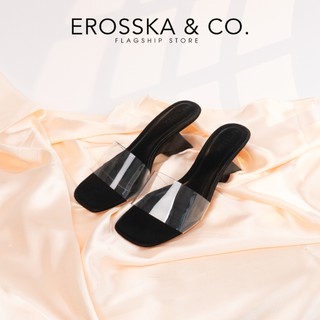 EROSSKA - Dép cao gót quai trong mũi vuông gót nhọn kiểu dáng basic mùa hè màu đen - EM159