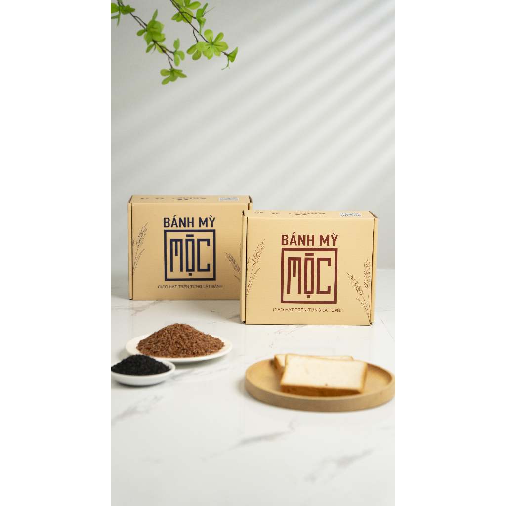 [Giá sỉ] 10 hộp Bánh mỳ Mộc sandwich gạo lứt, mè đen ăn kiêng cho người tiểu đường ANKIE