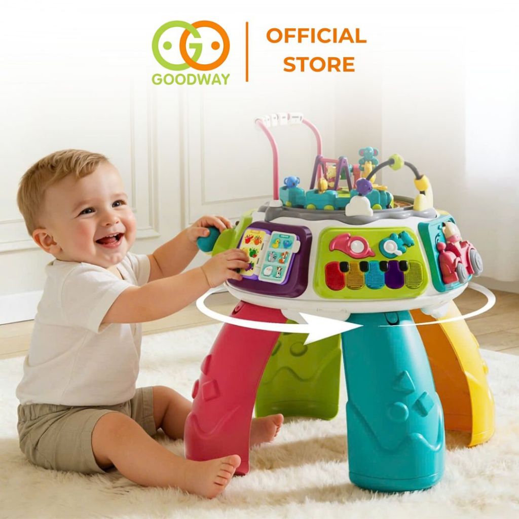 Khối bận rộn Montessori cho bé 1 tuổi đồ chơi giáo dục sớm gấp gọn đa năng Goodway Busy Cube