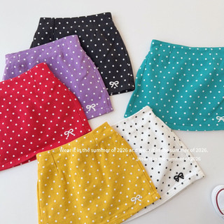 SẴN XANH DƯƠNG 150-order quảng châu-chân váy ngắn chấm bi đủ màu cho bé gái