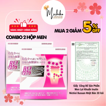 Combo 2 Hộp Bột Uống Men Lợi Khuẩn, Hỗ Trợ Táo Bón, Trào Ngược Dạ Dày Nichiei Bussan Nhật Bản 30 Gói