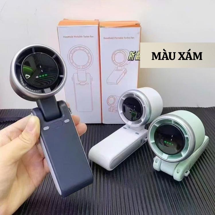 Quạt cầm tay mini MG9 dung lượng pin 3600mAh 5 cấp độ gió quạt tích điện có thể gấp gọn màn hình hiển Led