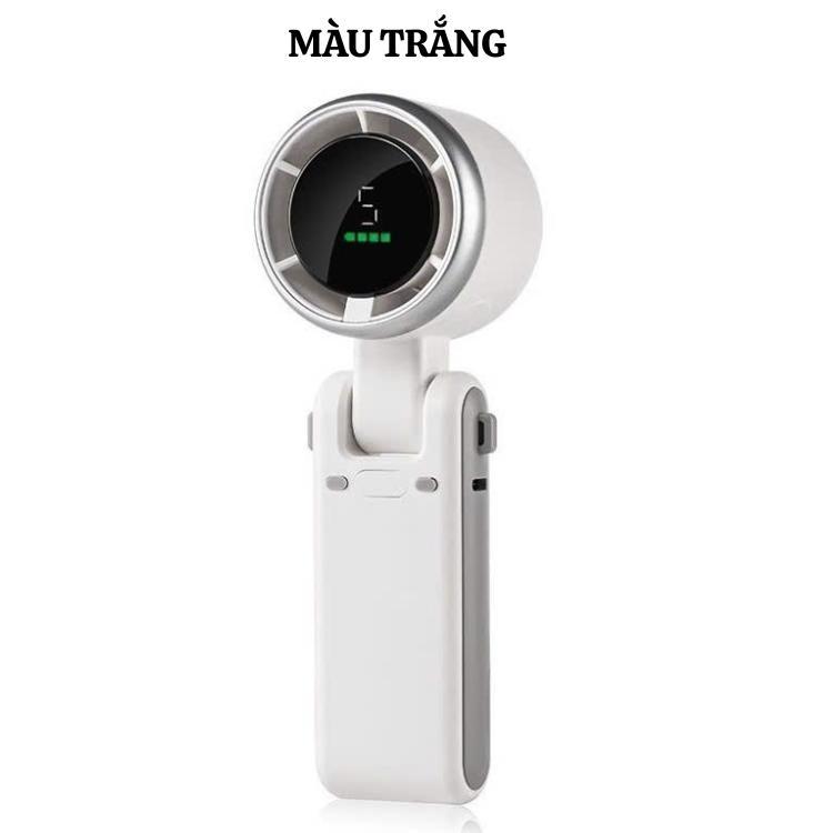 Quạt cầm tay mini MG9 dung lượng pin 3600mAh 5 cấp độ gió quạt tích điện có thể gấp gọn màn hình hiển Led