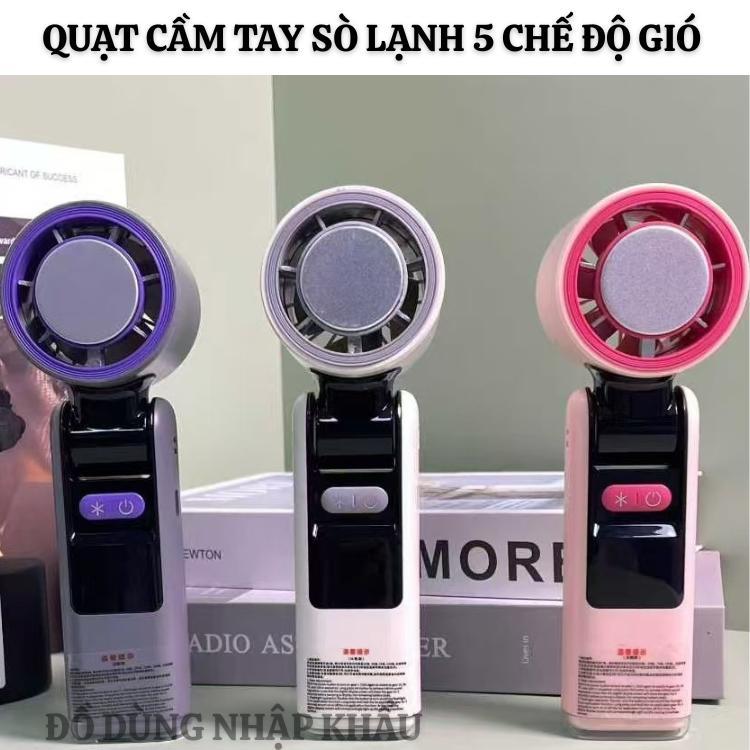 Quạt Sò Lạnh Cầm Tay Pin 4000mAh Làm Mát Mạnh Mẽ 100 Cấp Độ Gió Tích Hợp Đèn Pin Tiện Lợi