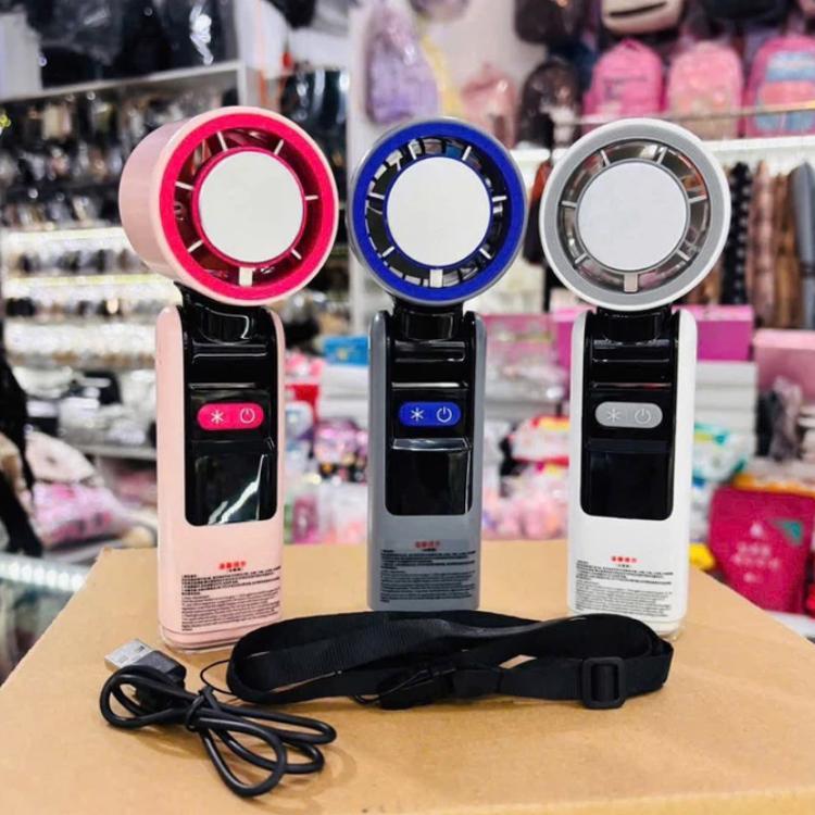 Quạt Sò Lạnh Cầm Tay Pin 4000mAh Làm Mát Mạnh Mẽ 100 Cấp Độ Gió Tích Hợp Đèn Pin Tiện Lợi