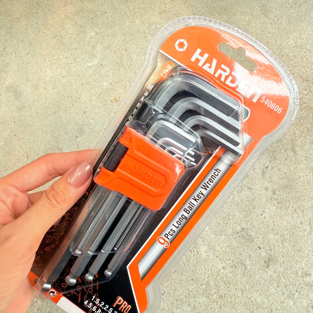 Bộ Lục Giác 9 Chi Tiết Harden 540606 – Thép CR-V Cứng Cáp, Bền Bỉ, Chuẩn Xác