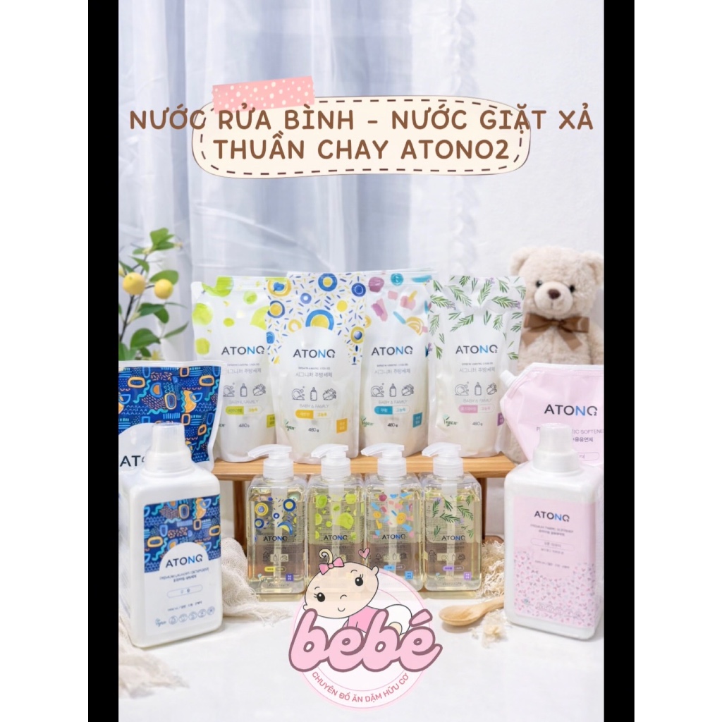 Nước rửa bình, rau củ quả  ATONO2 thuần chay Hàn Quốc, an toàn cho bé từ sơ sinh