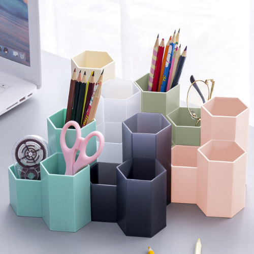 Lọ Cắm Bút Để Bàn, Lọ Cắm Bút Decor , Lọ Cắm Bút Xoay 5 Ngăn, Chất Liệu Nhựa Nhẹ, Bền Đẹp