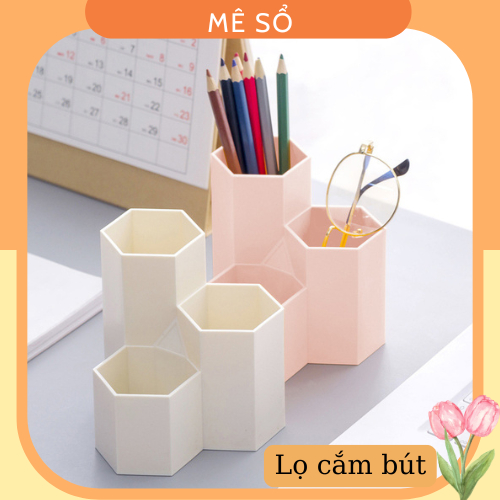 Lọ Cắm Bút Để Bàn, Lọ Cắm Bút Decor , Lọ Cắm Bút Xoay 5 Ngăn, Chất Liệu Nhựa Nhẹ, Bền Đẹp