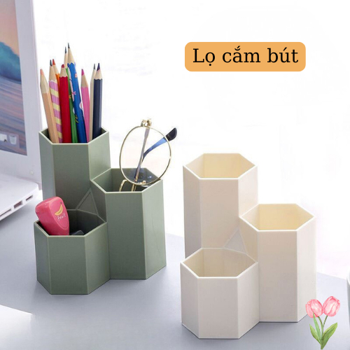 Lọ Cắm Bút Để Bàn, Lọ Cắm Bút Decor , Lọ Cắm Bút Xoay 5 Ngăn, Chất Liệu Nhựa Nhẹ, Bền Đẹp