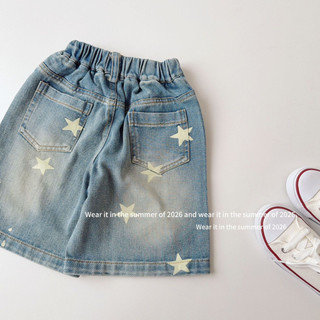 order quảng châu- quần jeans lửng ngôi sao cho bé gái