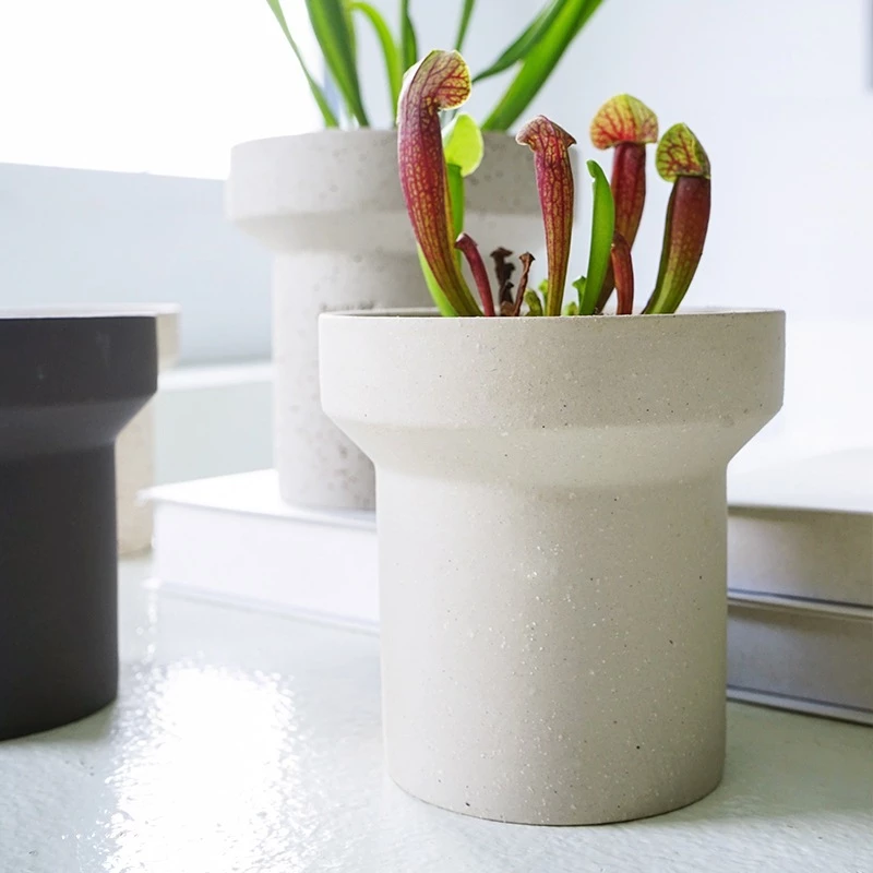 Chậu gốm dáng ống khói – phong cách Bắc Âu tối giản