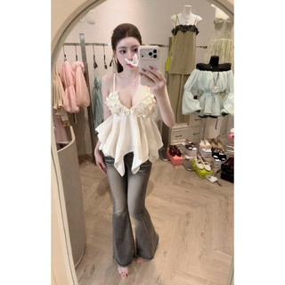 •𝙆𝙞𝙣𝙜𝙨𝙝𝙤𝙥𝙗𝙚𝙖𝙪𝙩𝙮•Áo Hai Dây Nơ Ngực Peplum QC