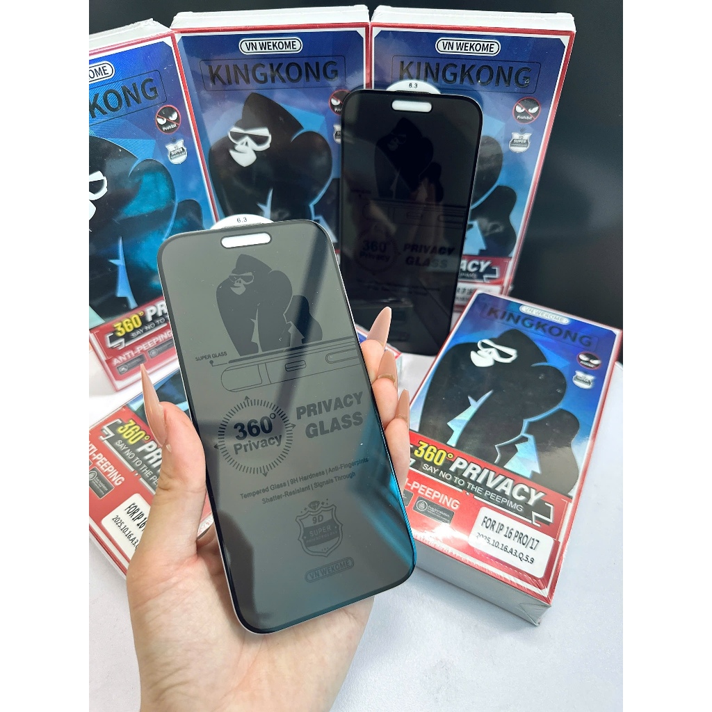 Kính cường lực iphone chống nhìn trộm 360 độ từ mọi góc cho ip 17 ProMax 16 ProMax 15 14 13 12 11 Pro Max Xs Xr XsMax X.