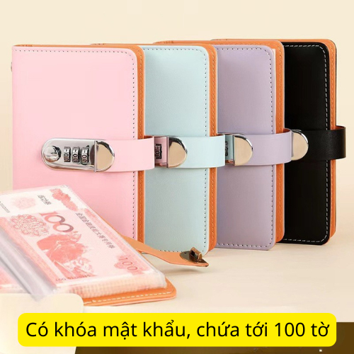 Sổ Tiết Kiệm Tiền Có Mật Khẩu, Sổ Tiết Kiệm Đựng Tiền 100 Ngày, Sổ Tiết Kiệm Tiền Có Túi Zip