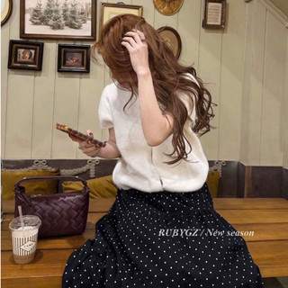 QCL1 8651 Chân váy dài chấm bi siêu hot cực vintage(Freesize)